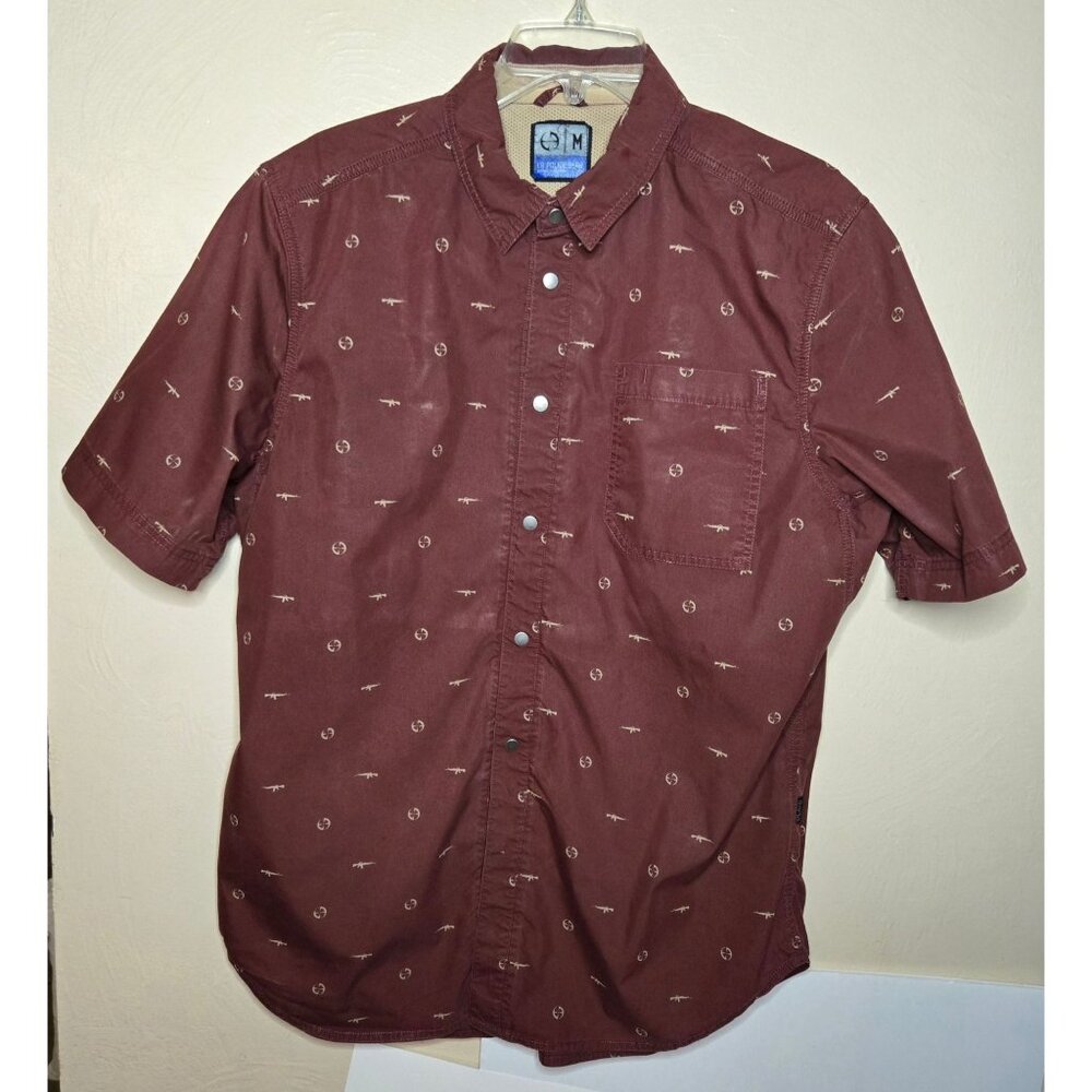 LA Police Gear Target Practice All-Over Print Snap Closure Short Sleeve Size Med